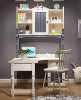 HB Rooms Royal Blue L-Shape Study Desk with Unit